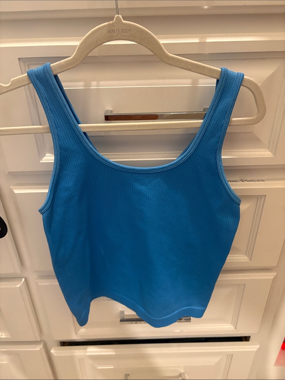 a new day Ribbed Scoop Tank Top — Blue
